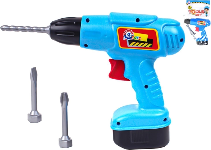 Kinder-Kunststoffbohrmaschine mit auswechselbaren Bohrern 17 cm