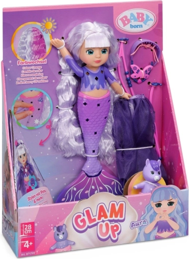 BABY born Meerjungfrau Aura Glam Up mit farbwechselnden Haaren