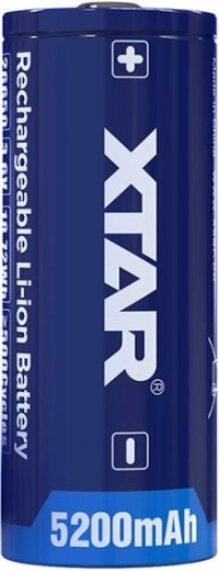 Wiederaufladbarer Li-Ion-Akku XTAR 26650 5200 mAh 3,6 V (Button Top)