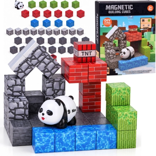 Magnetische Bausteine Panda, 41 Teile