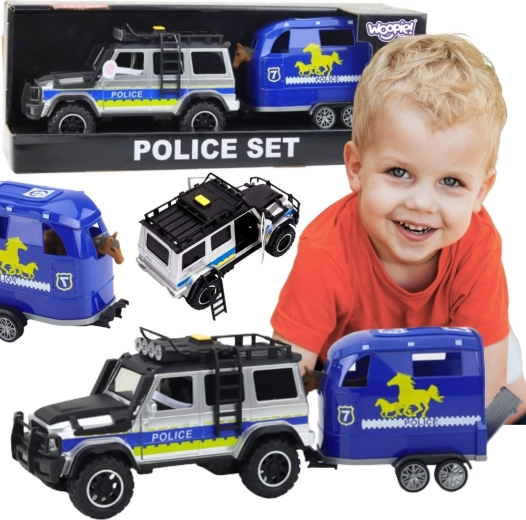 WOOPIE Polizeigeländewagen mit Pferdeanhänger