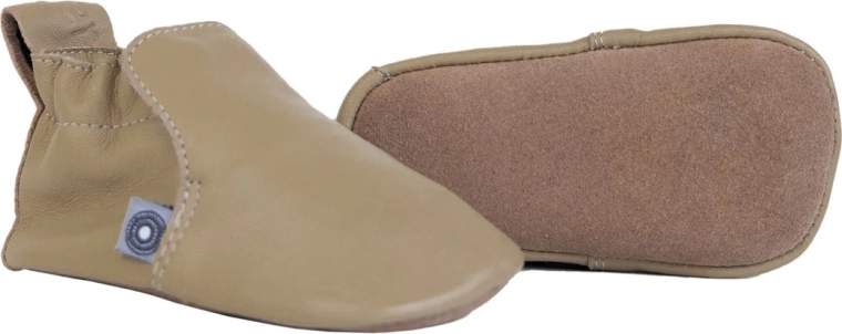 Lodger Stepper sandfarbene Leder-Krabbelschuhe für Kinder 6–12 Monate