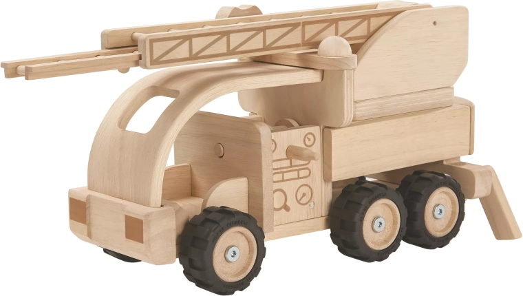 Holz-Feuerwehrauto mit Leiter PlanToys – Sonderedition