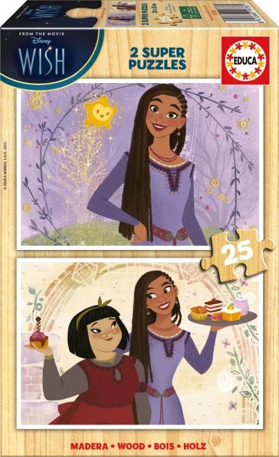Educa Holzpuzzle Wünsche 2×25 Teile