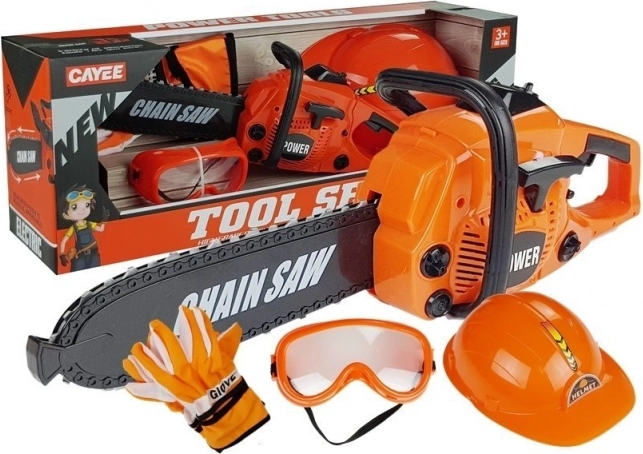 Heimwerker-Set Säge Handschuhe Helm Brille