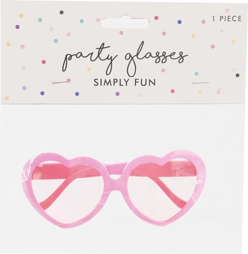 Rosa Partybrille in Herzform 14 × 6 cm