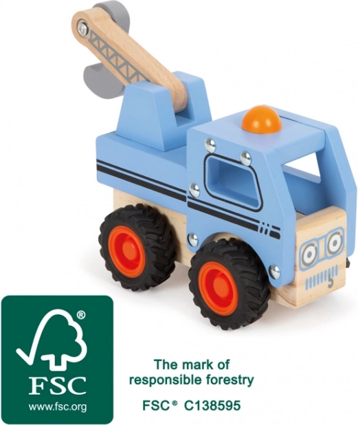 Holz-Abschleppwagen small foot mit beweglichem Kran