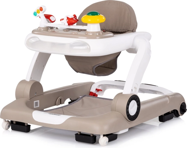 Interaktiver 4-in-1-Kinderlauflernwagen Little Explorer – Beige