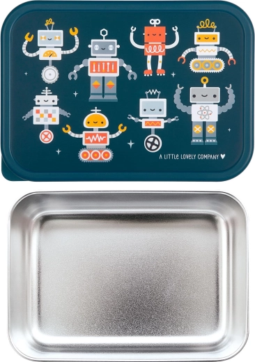 A Little Lovely Company Edelstahl-Brotdose mit Deckel – Roboter