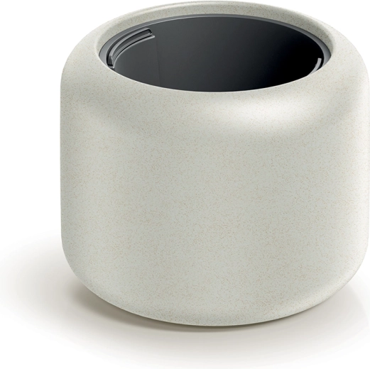 Sandfarbener Blumentopf ULPHO 40 cm mit matter Oberfläche