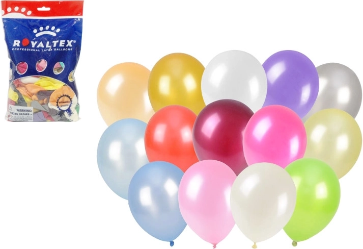 Metallische Luftballons 25 cm, Farbmix, 100 Stk.