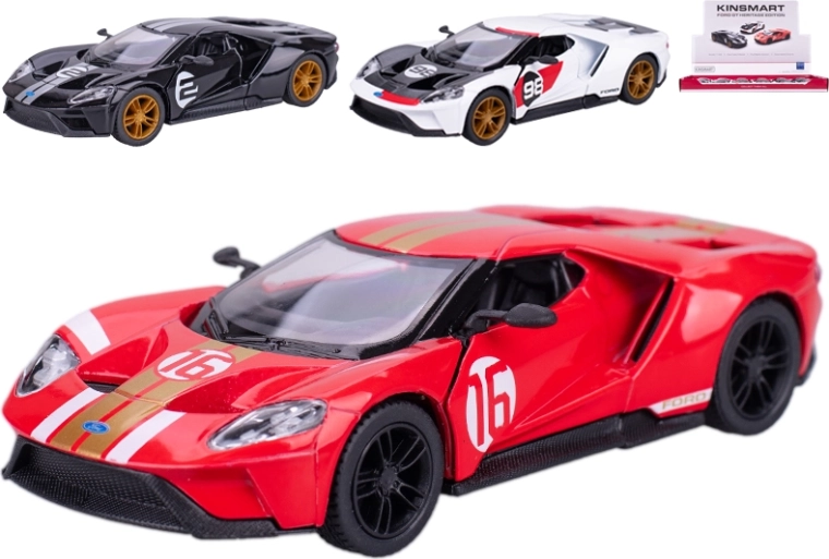 Kinsmart Metallmodell Ford GT Heritage Edition 1:38 mit Rückziehantrieb