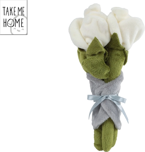 Bündel plüschiger weißer Rosen Take Me Home 22 cm – 1 Stück