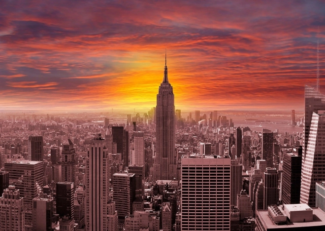 Genießen Sie Puzzle Sonnenuntergang über die Skyline von New York 1000 Teile
