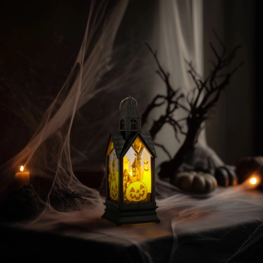 Halloween-Leuchtdekoration Kürbis mit gelber LED