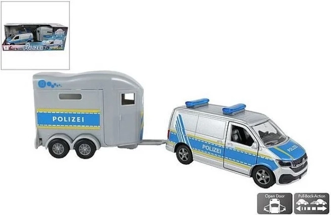 Polizei-VW mit Pferdetransportanhänger