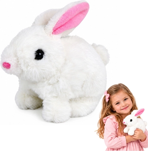 Interaktiver gehender Hase mit kurzem weißen Fell