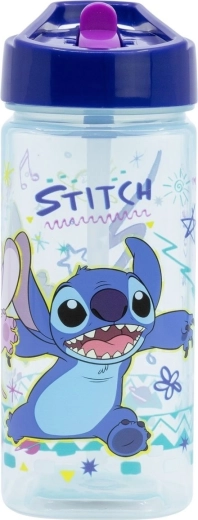 Kunststoff-Kindertrinkflasche STITCH 510 ml mit Strohhalm