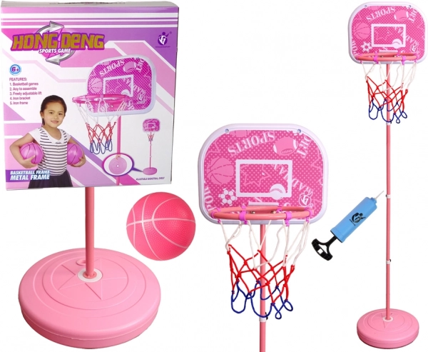 Rosa Basketball-Set für Kinder 170 cm