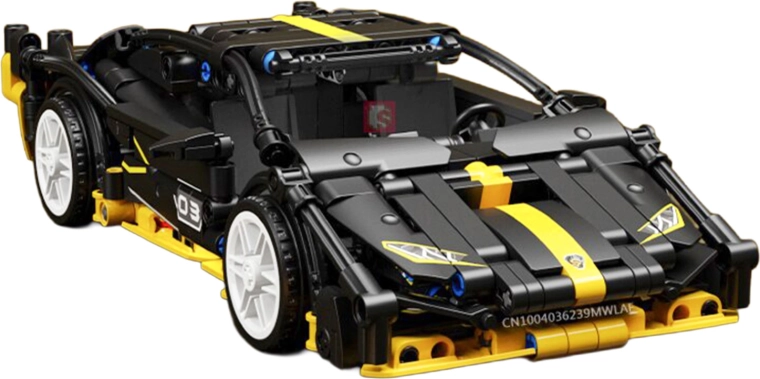 Bausatz für ein schwarzes Sportauto, 589 Teile