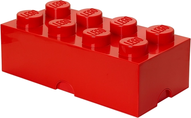 LEGO Aufbewahrungsbox in Würfelform, 8 Noppen, rot