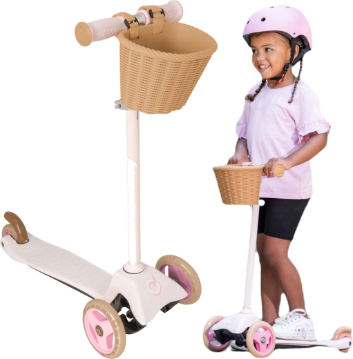 EVO Kinder-Dreiradroller mit Korb Mini Cruiser rosa