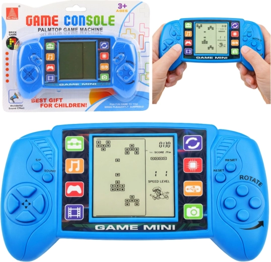 Tragbares elektronisches Tetris-Spiel mit LCD-Display – blau