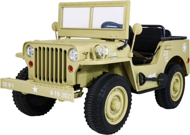 Retro-Military-Kinderauto 4x4 für 3 Kinder Matcha