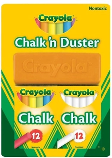 Crayola Kreide weiß und farbig mit Tafelwischer