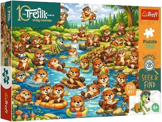 Trefl Puzzle Seek & Find – Biber in Aktion, 100 Teile