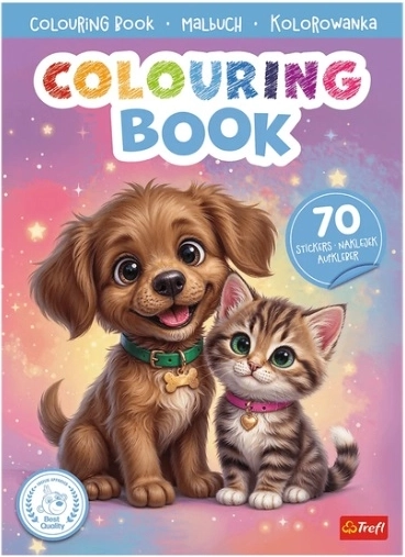 Hund und Katze: Malbuch mit Stickern (Polnisch) - 1 Stück