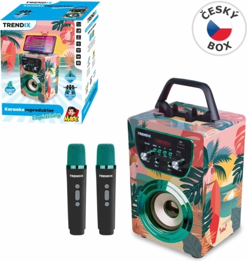 Karaoke-Lautsprecher Tropical Vibes mit 2 kabellosen Mikrofonen