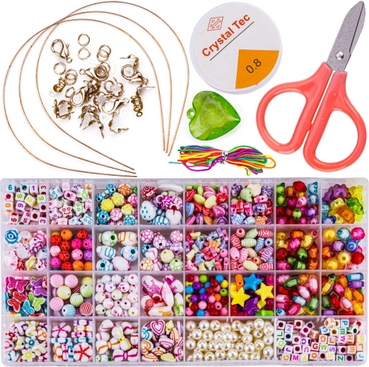 Perlen-Set zum Basteln von Armbändern und Schmuck