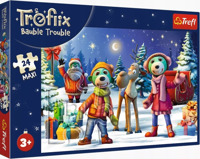 Trefl Puzzle – Familie Treflik: Wir bauen einen Schneemann, 24 Teile