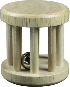 Holzrassel Käfig mit Glöckchen - 1 Stück