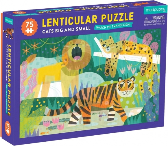 Lentikuläres Puzzle Katzen klein und groß