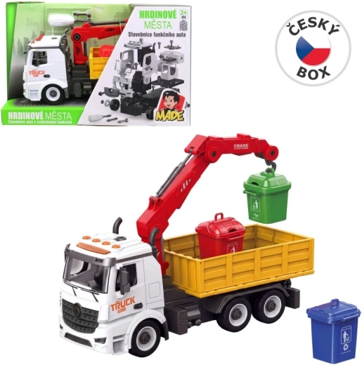 Müllwagen zum Zusammenbauen mit Licht und Sound 30 cm