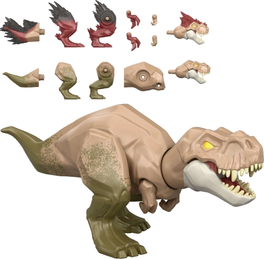 Mattel Jurassic World Mayhem Mix-Ups 2-in-1 Dinosaurierfigur Tyrannosaurus rex