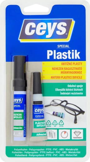 Kleber für schwer klebbare Kunststoffe 3 g + 2 ml / 4 ml CEYS