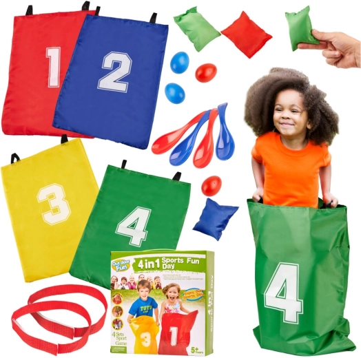 Kinder-Sport-Animationsset 4-in-1 für Outdoor-Spiele