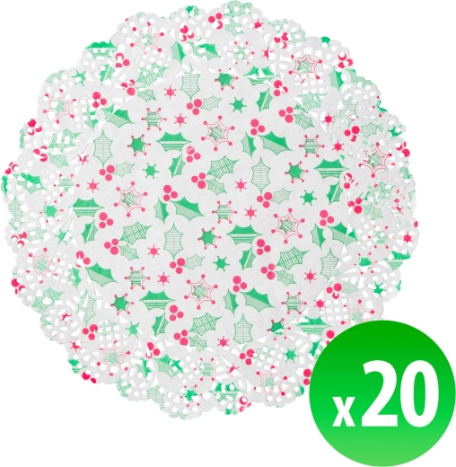 Weihnachtliche Papier-Tischsets unter dem Teller, 16,5 cm, 20 Stück