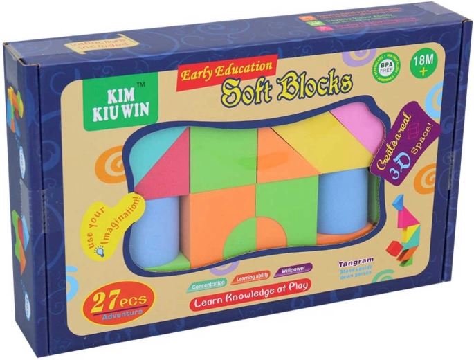 Bunte weiche Schaumstoffwürfel für die Kleinsten – Set mit 27 Stück in der Box