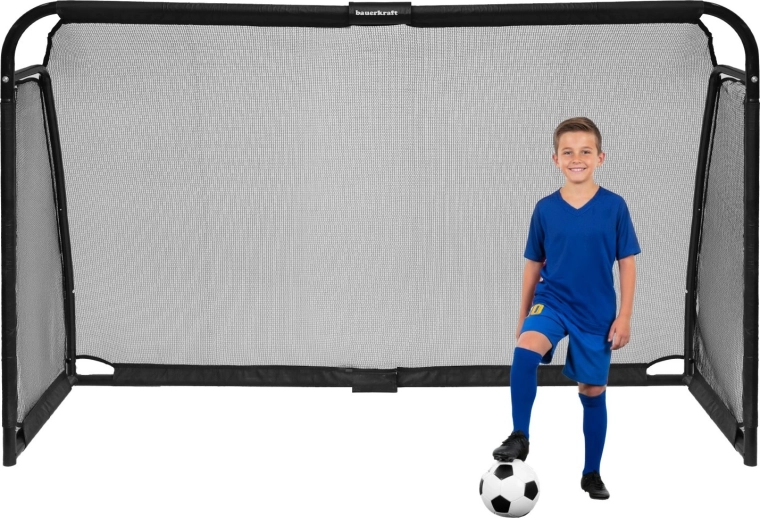 Fußballtor Bauerkraft 300 × 200 × 90 cm, Stahl, schwarz