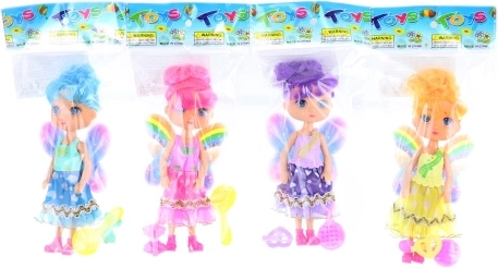 Feenpuppe mit Regenbogenflügeln und Zubehör