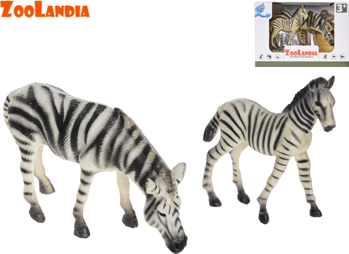 Zebra mit Jungtier – Set aus Kunststofffiguren ZOOLANDIA