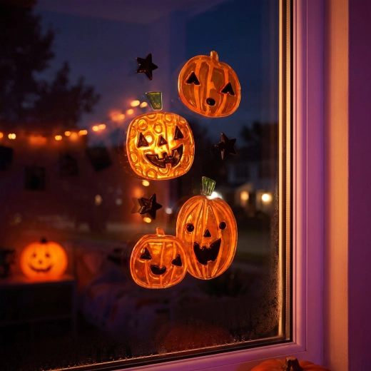 Halloween-Gel-Fenstersticker, 15 × 25 cm – 1 Stück