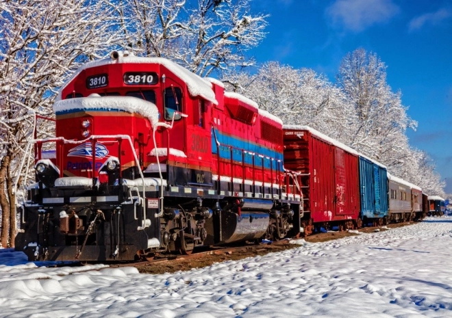 Puzzle Zug im Winter