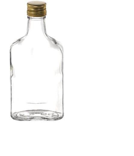 Flachflasche 250 ml mit Schraubverschluss Ø 28 (Packung 12 Stk.)