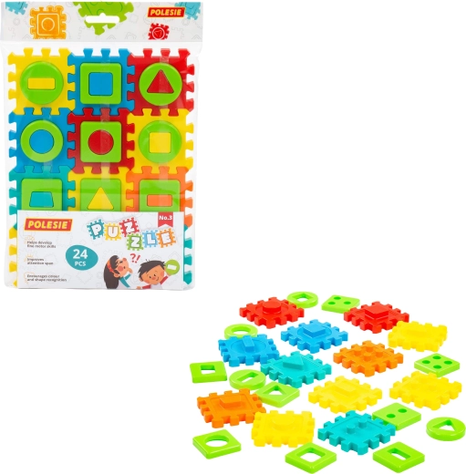 Kinderpuzzle aus Schaumstoffteilen mit Formen, 24 Stk.