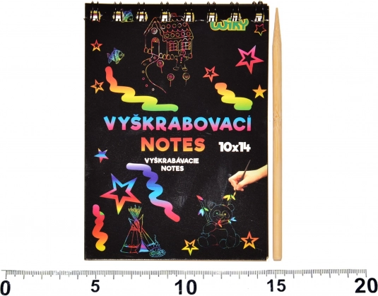 Kratzblock mit farbigem Hintergrund